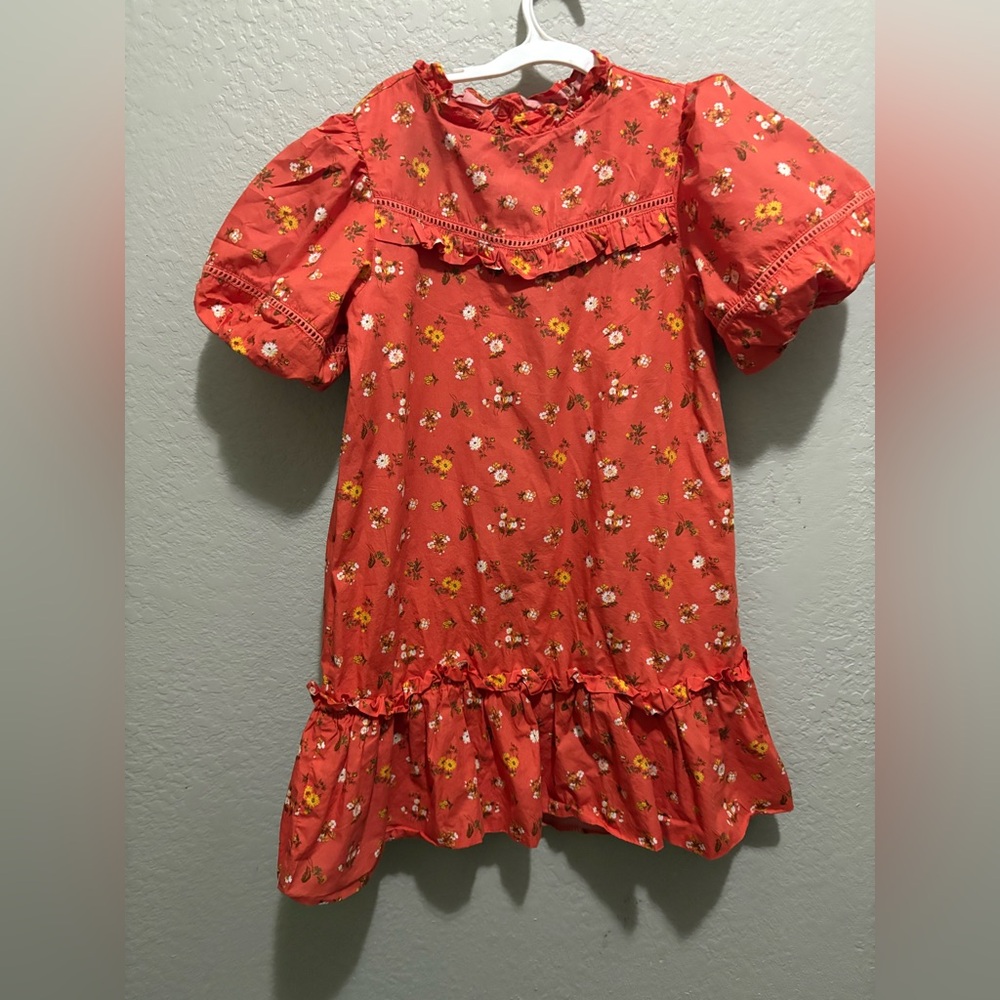 Janie and Jack Floral Red Kids Dress Size 12